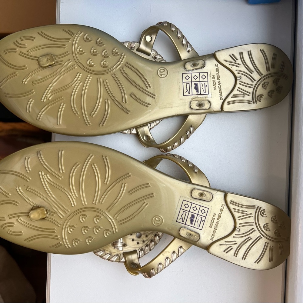 Jack rogers jelly sandals Georgics gold size 10 never worn